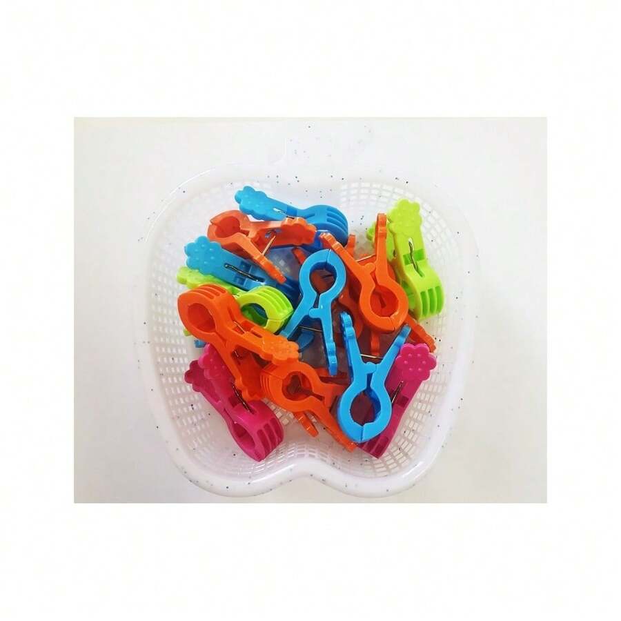 OISE ART STORE 16 Mollette Con Cestino Mela Mollettine Pinze In Plastica Stendino Biancheria - - Multicolore - Visualizzare 1