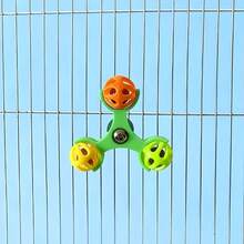 1个鹦鹉旋转铃铛玩具，360度旋转，智能减压，鸟笼配件玩具，发出清脆悦耳的声音 - 彩色 - 查看 9