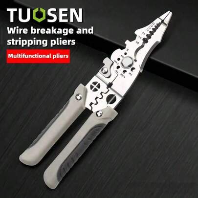 Upgraded Multi-Functional Wire Stripper, 18-In-1 Wire Stripper And Crimping Pliers, Quickly Stripping, Cutting, Separating, Winding, Crimping Wires. Ergonomic Handle, Precise Cutting, Electric.