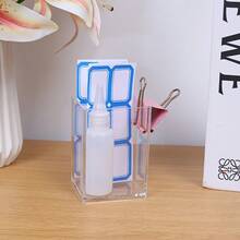 1pc 3-Compartment Acrylic Pen Holder, Perfect For Desk Organization, Suitable For Students And Office Use, As A Multi-Functional Storage Solution. - Multiple Styles - View 5