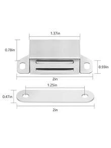 4PCS Stainless Steel Magnetic Door Catch Latch, Cabinet Magnets Hardware Set With Screws, Anti-Collision Kitchen Drawer Magnet Keeper, Wardrobe Clasp, Metal Cupboard Closure - B - View 3