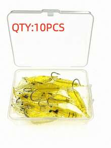 10pcs 4cm 1.3g Fishing Soft Lure Baits With Hooks, Yellow Silicone Lures For Bass, Perch, Crappie - Yellow - View 7
