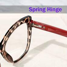 1 Piece Retro Leopard Cat Eye Unisex Glasses -  Computer Glasses, Magnification +1.0 To +4.0, Full Frame Design, Lightweight And Fashionable, - Quantity: 1 (Red) - View 5