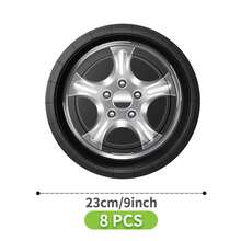 1 Set Racing Dashboard Disposable Plates, Napkins, Cups Party Supplies, Serves 8 Guests, Suitable For Birthday, Wedding, Theme Party, Family Picnic - Multicolor - View 10