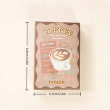 一盒咖啡配方扑克牌，54张独特的咖啡饮品制作指南卡片，配有亚克力收纳盒；适合居家、游戏之夜、派对收藏。趣味指南扑克牌，创意卡片，礼品 - 彩色 - 查看 12