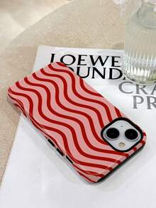 1pc Minimalist Wavy Striped Patchwork Glossy 2-In-1 Filmstrip Phone Hard Case Suitable Compatible With Samsung/ 11/12/13/14/15/16/17 Pro Max - Multicolor - View 3