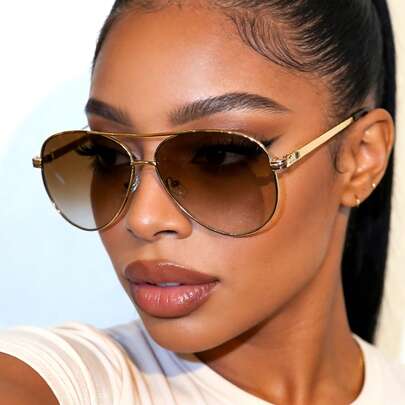 cabecade Fashionable Double-Beam Round Frame Sunglasses - Unisex Fashion Eyewear Accessories - Stylish Accessory For Daily Wear