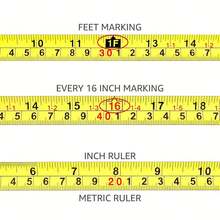 2m Measuring Tape, Yellow Dual Scale Metric & Inch Blade, Compact Retractable Tape Measure, Red Or Yellow Case Options For Home & DIY Use - 2-meter Measuring Tape - View 3