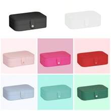 Organizador pequeño para joyas de viaje de 24 agosto mini artículos esenciales de viaje para mujeres joyero pequeño para niñas de 8 a 12 regalos de dama de honor regalos de cumpleaños para mujeres-B032 - Largo, rosa intenso - Ver 8