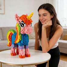 5000块独角兽积木DIY装饰套装，家居装饰，适合14岁以上人群的节日礼物，ABS材质，是圣诞节和万圣节的理想礼物，节日装饰，圣诞装饰，营造节日氛围，装饰展示，创意设计，经久耐用，大型结构，组装套件，收藏展示，游戏玩家 - 彩色 - 查看 5