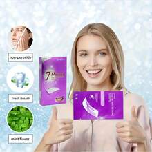 7D+PAP+干式粘合剂+紫色牙齿美白贴，牙齿美白，美白贴，深度清洁，口腔护理，美白贴，清新口气，美白贴，旅行和居家使用，紫色美白，7-14-21对，干式粘合剂，紫色牙齿美白贴 - 紫色+PAP+乾貼+牙貼 - 查看 7