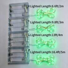 2m 20 LED, 3m 30 LED, 4m 40 LED, 5m 50 LED Guirlandes lumineuses alimentées par piles AA, convient pour mariage, vacances, chambre à coucher, fête, ambiance, chevet, pièce, éclairage décoratif - Vert - Voir 5
