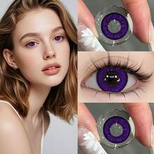 3D Contact Lens Case Kit, Portable Travel Accessory For Daily Outdoor Use, Festive Gift,Halloween Cosplay Exclusive, Costume Party, For Daily Life, Parties, Concerts, Christmas And New Year Makeup - Màu tím - Xem 5