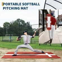 Dragonpad 10x3 Ft Professional Softball Pitching Mat - All-Weather Practice Mat With Rubber & UV-Resistant Turf For Indoor/Outdoor Training - Red - View 5