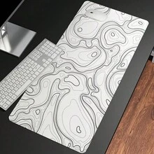 Mouse Pad Preto e Branco, Mouse Pad Grande de Jogo com Mapa Topográfico - Tapete de Mouse Estendido com Contorno, Tapete de Teclado de Tamanho Grande, Tapete de Mesa Fácil de Limpar, Base de Borracha Antiderrapante, Bordas Costuradas com Precisão, Mouse Pad de Presente, Tapete Protetor de Mesa - B - Visão 18