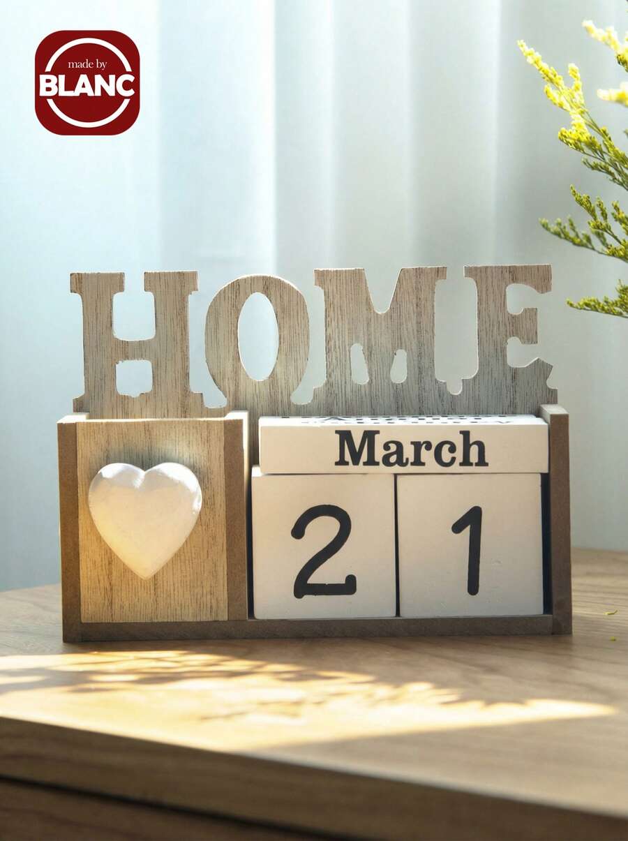 1 pieza Calendario de madera - Decoración artesanal, mejor opción de regalo - Multicolor - Ver 1