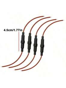 Portafusibles, Manga de cable fusible, Tubo de conexión de fusible - Rojo y negro - Ver 2