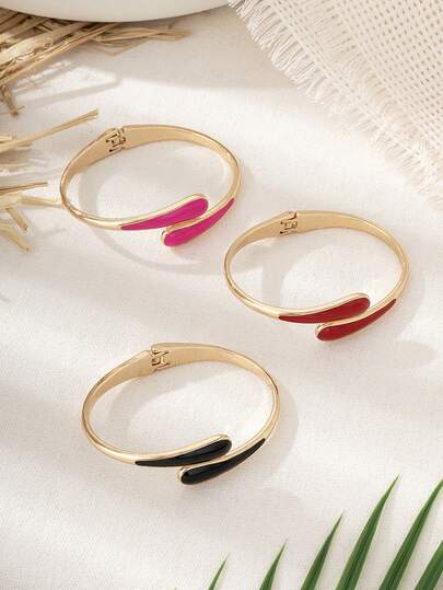 1pc Alloy Women's Personalized Spring Water Drop Bangle Bracelet, Versatile For Parties, Weddings, Vacations, Daily Wear, Suitable For Holidays, Gifts For Friends And Family