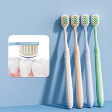 3pcs/8pcs Set Convex Wide Head Soft Bristle Toothbrushes, Deep Cleaning For Adults & Couples, Home & Travel Use - Multicolor - View 5