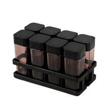 1/4/8Pcs Spice Jars Set, Plastic Seasoning Boxes With Lid, Transparent Barbecue Storage Containers Spice Racks Seasoning Storage Container Dispenser For Spice, Salt And Pepper Random Color - Multicolor - View 8