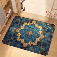Thảm trải sàn sang trọng họa tiết Mandala xanh dương và vàng, thảm trang trí hiệu ứng kính vẽ tinh tế, thảm chào đón phong cách Bohemian cho ngôi nhà, chất liệu nhung mềm mại, thảm chùi chân, thảm nhỏ, thảm chào đón, thảm trải sàn, thảm chùi chân ngoài trời, thảm nhà bếp, trang trí nhà cửa, thảm cửa trước, thảm trải sàn nhỏ, thảm ngoài trời, trang trí nhà cửa, thảm trải sàn, thảm sân vườn, thảm có thể giặt được. - Nhiều màu - Xem 3