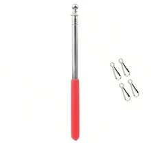 Retractable Handheld Flag Pole With Clip, Portable Lightweight Telescopic Stainless Steel Flag Pole Indicator For Tour Guide, With Non-Slip Handle - Multicolor - View 8