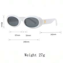 1pc Women's Fashion Fashion Glasses, Elegant Street Style Eyewear - White - View 4
