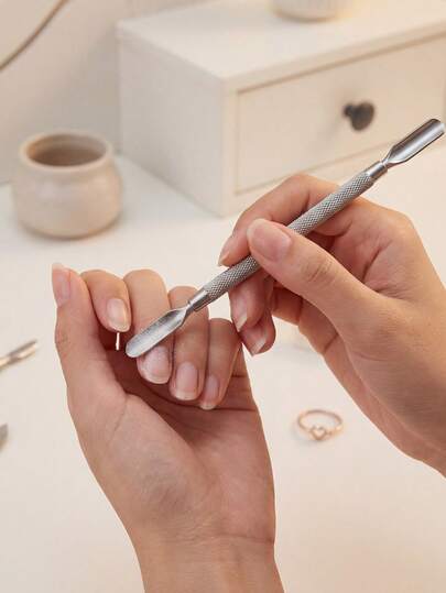 Cuticle Pusher With Spoon Professional Nail Cuticle Remover Cleaner 100% Stainless Steel