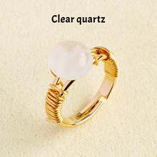 1PC Natural Crystal Amethyst Small Ball Ring Quartz Minerals Jewelry Quartz Women Fashion Ring Reiki Healing Jewelry Mother's Day Gift - Ring - View 14