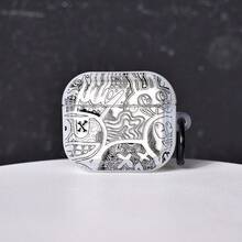 Cartoon Graffiti Design Transparent Protective Case Compatible With Apple Bluetooth Earphones, Anti-Drop Earphone Cover Shell, Suitable Compatible With Apple Earphones - Clear - View 5