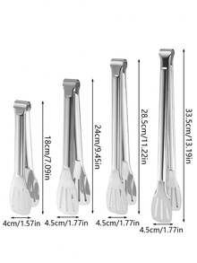 1pc Stainless Steel Slotted Serving Tong,Stainless Steel Food Clip,Ood Grade Kitchen Utensils, Hollow-Out Design For Draining & Oiling,Multifunctional Kitchen Cooking Clip, Food Fixture With Heat-Resistant And Anti Slip Handle, Bread Clip - Multicolor - View 10