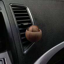 1件手工製車用出風口擴香器，天然黑胡桃木色木製芳香擴香器，車用出風口精油擴香器，不含香味（不含液體瓶） - B - 查看 3