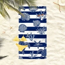 1 chiếc khăn tắm biển họa tiết mỏ neo và rùa biển sọc xanh trắng, chất liệu microfiber siêu mềm, cỡ lớn, thấm hút cực tốt, thích hợp cho du lịch, hồ bơi, lặn biển, lướt sóng, yoga, cắm trại, nhiều kích cỡ khác nhau, phụ kiện bãi biển. - A - Xem 7