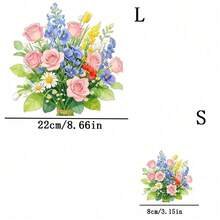 1pc/2pcs/3pcs Vibrant Floral Patch Durable Heat Transfer Stickers, For DIY T-Shirts, Sweatshirts, Jeans, Hoodies, Backpacks, Jackets, Handbags, Pillows - 3PCS-s - View 5