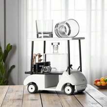 Golf Buggy Decanter Set With Glasses - Blue - View 7