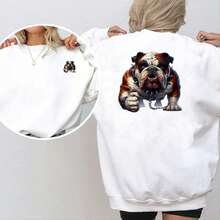 1/2/3张装耐用持久热转印贴纸，图案为凶猛的斗牛犬尖刺项圈和链条，适用于DIY T恤、卫衣、牛仔裤、连帽衫、背包、夹克、手提包、枕头等。 - L - 查看 3