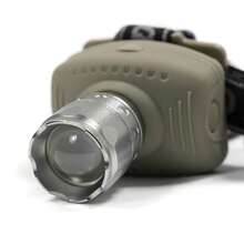 Linterna Frontal LED XPE, 150 Lúmenes, Zoom Ajustable, Impermeable, Funciona con Pilas AAA(No Incluidas), para Acampada, Pesca Nocturna y Deportes al Aire Libre - Verde Oliva - Ver 4