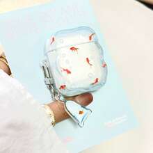 Lucky Koi Fish Earphone Case, With Pendant, Compatible With Apple 1/2/3/4/Pro/Pro2/Pro3 Protective Case, Slim-Fit Earphone Cover, Anti-Drop Earphone Protective Case - Clear - View 6