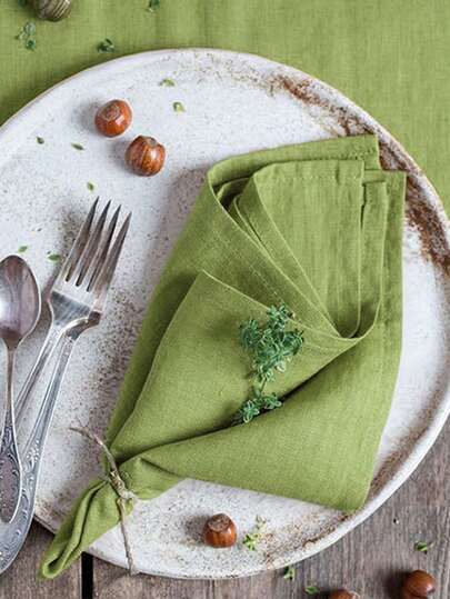 6/12 piezas Estilo vintage americano Servilletas de mesa decorativas, paños de cocina, servilletas de cóctel de unicolor, resistentes a las arrugas, suaves y absorbentes para hotel/restaurante/hogar/fiesta