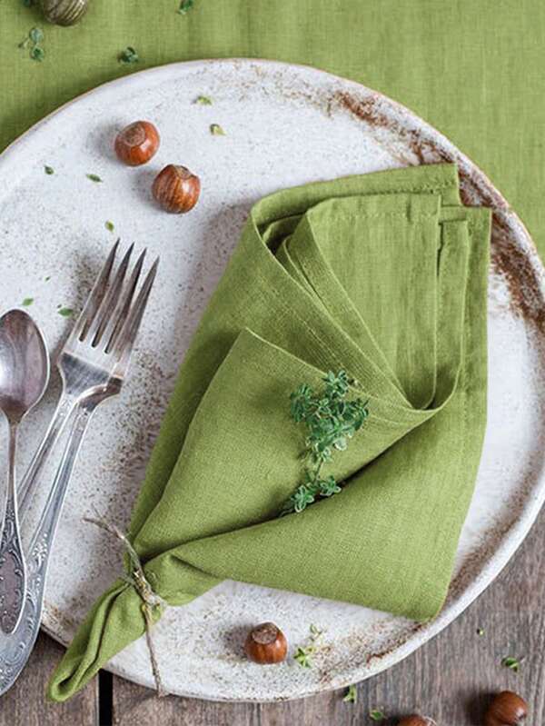 6/12pcs Vintage American Style Solid Color Simple Wrinkle-Resistant Soft Absorbent Hotel/Restaurant/Home/Party Decorative Table Napkins, Dish Towels, Cocktail Napkins