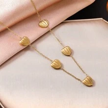 新款钛钢海洋系列手链项链套装，女士轻盈奢华18K金及不锈钢首饰 - 彩色 - 查看 4