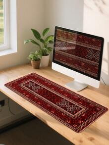 Bohemian Carpet Style Table Mat Bohemian Geometric Red Game Mouse Pad With Stitched Edge Non-Slip Rubber Base Big Mouse Pad Office Computer Keyboard Laptop Home - Multicolor - View 3