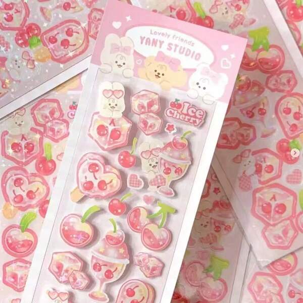 Popular Cute Cartoon Animal Stickers, INS Korean Style Gukka Scrapbooking DIY Holographic Creative Decorative Stickers
