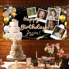 Customized Birthday Banner Personalized With Pictures And Name, Happy Birthday Party Decorations For Husband Or Men, Unique Celebration Backdrop Banner For Event - Màu 4 - Xem 1