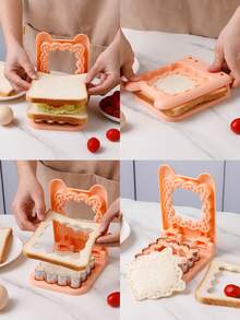 1 Stück quadratischer Blumen-Rand Edelstahl Sandwich Ausstecher Form, Dinosaurier-Rand Brot Ausstecher Form, Heim-DIY Backwerkzeug Toaster Clip, Brot Formgebungsform, praktisch, langanhaltend und einfach zu reinigen, geeignet zum Backen von Gebäck - Verschiedenfarbig - Übersicht 11