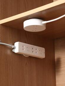 1/5/10pcs Wall Mounted Plug Hook Holder - Self-Adhesive Plug-In Socket Bracket, No Drilling Required, Removable & Reusable, Space-Saving Switch Panel Organizer, Suitable For Kitchen And Bathroom, White Plastic Outlet Cover Fits Most Power Sockets - White - View 3