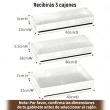 zxxKISFAM uego de 3 Organizador de Gabinete Extraes undidad de 40 Organizador de Cocina Caones Deizab para Cocina Organizador Alacenaorganizador de cocina - como en la foto - Ver 5
