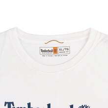 Timberland 男士 AF 防紫外线户外图案 T 恤，针织无领短裤 TA41Z5-100 - 白色 - 查看 3