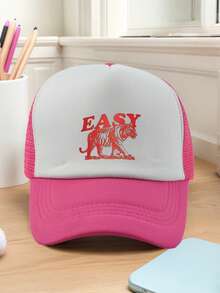 1pc Men's & Women's "Tiger EASY" Printed Baseball Cap Adjustable Design, Lightweight And Comfortable To Wear Ideal For Hiking, Mountaineering, Travel, And Outdoor Sports Unisex Baseball Cap For Men And Women Casual Streetwear Fashion Hat,Beach,Holiday - Multicolor - View 5