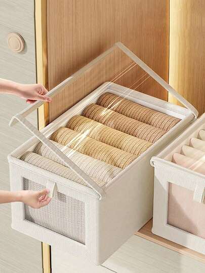 Caja de almacenamiento de tela de nailon rectangular clásica con tapa abatible, adecuada para la organización del armario, no impermeable, multiusos, se puede usar para el almacenamiento debajo de la cama